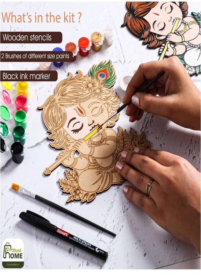 MustHome diy kit for kids | Krishna wall hanging | Art And Craft Kit For Girls 9-12, Diy kit for adult , Diy Creative Toys For Kids , Gift For Girls Age 8+ Year Old And Up, Craft set for kids 6-12 Gift for kids - Image 3